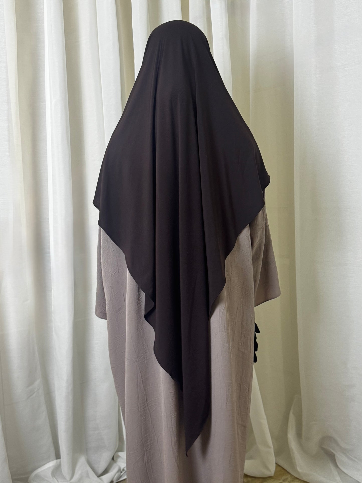 Jersey Khimar - Dark Brown