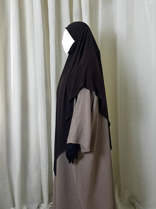 Jersey Khimar - Dark Brown
