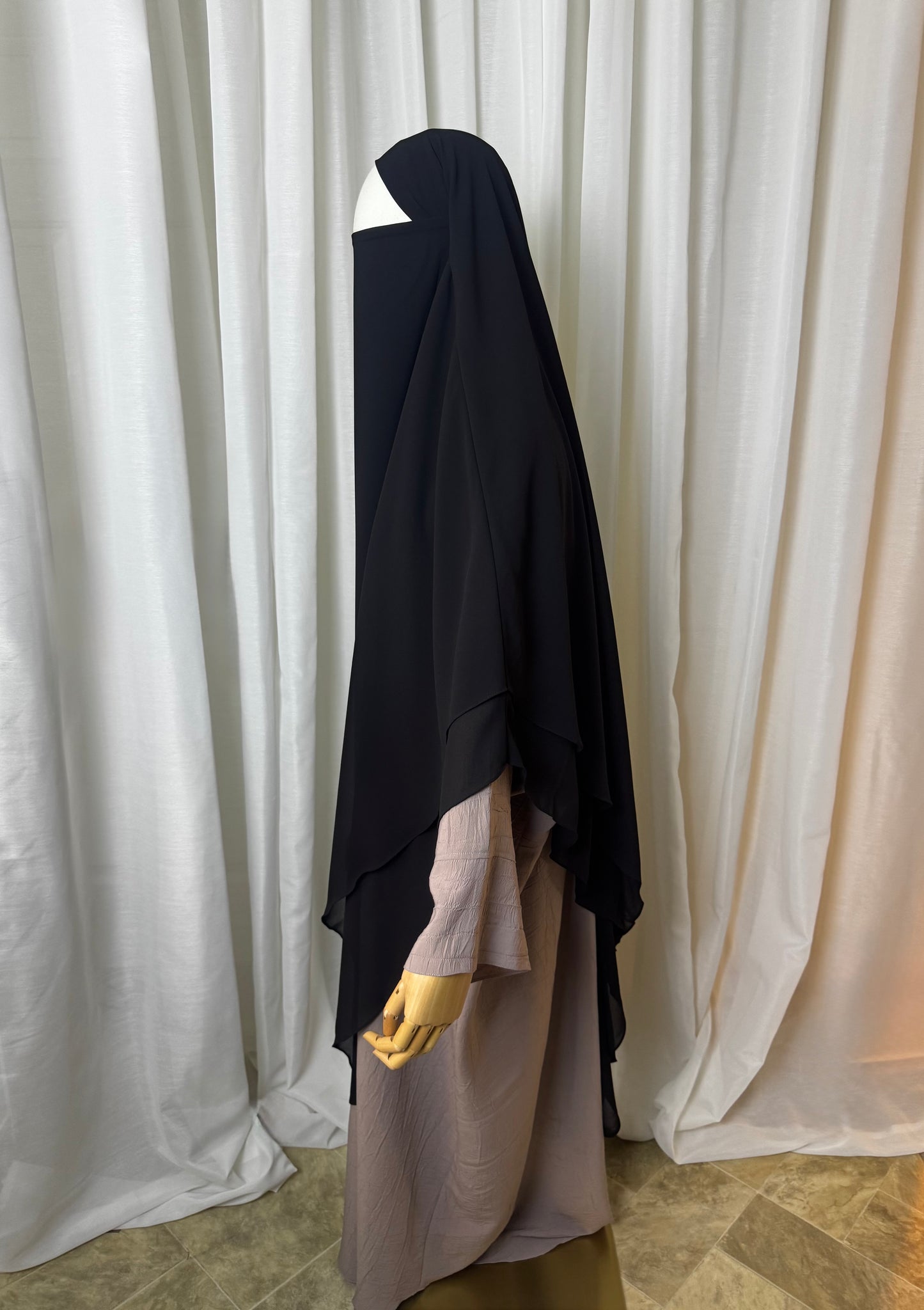 XL Chiffon Khimar - Black