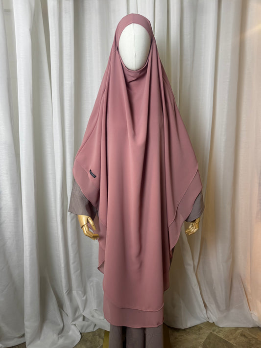 XL Chiffon Khimar - Blush