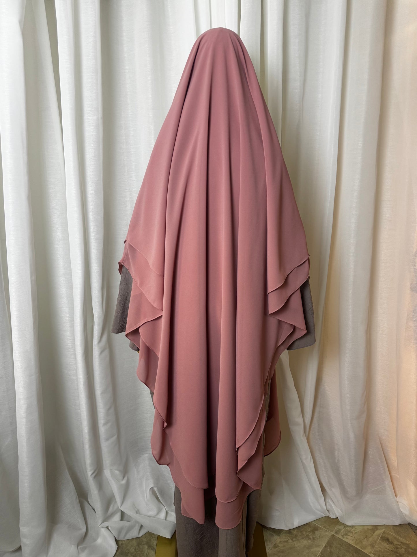 XL Chiffon Khimar - Blush