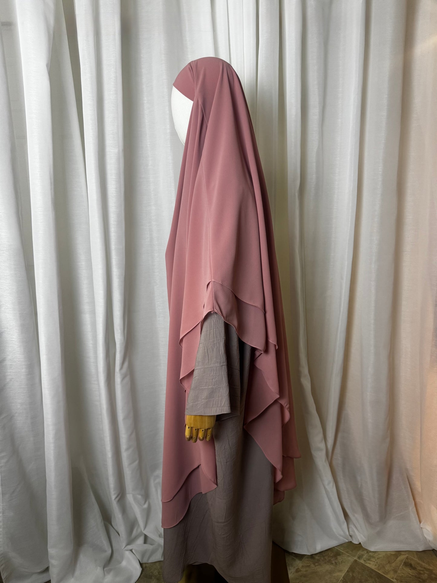 XL Chiffon Khimar - Blush