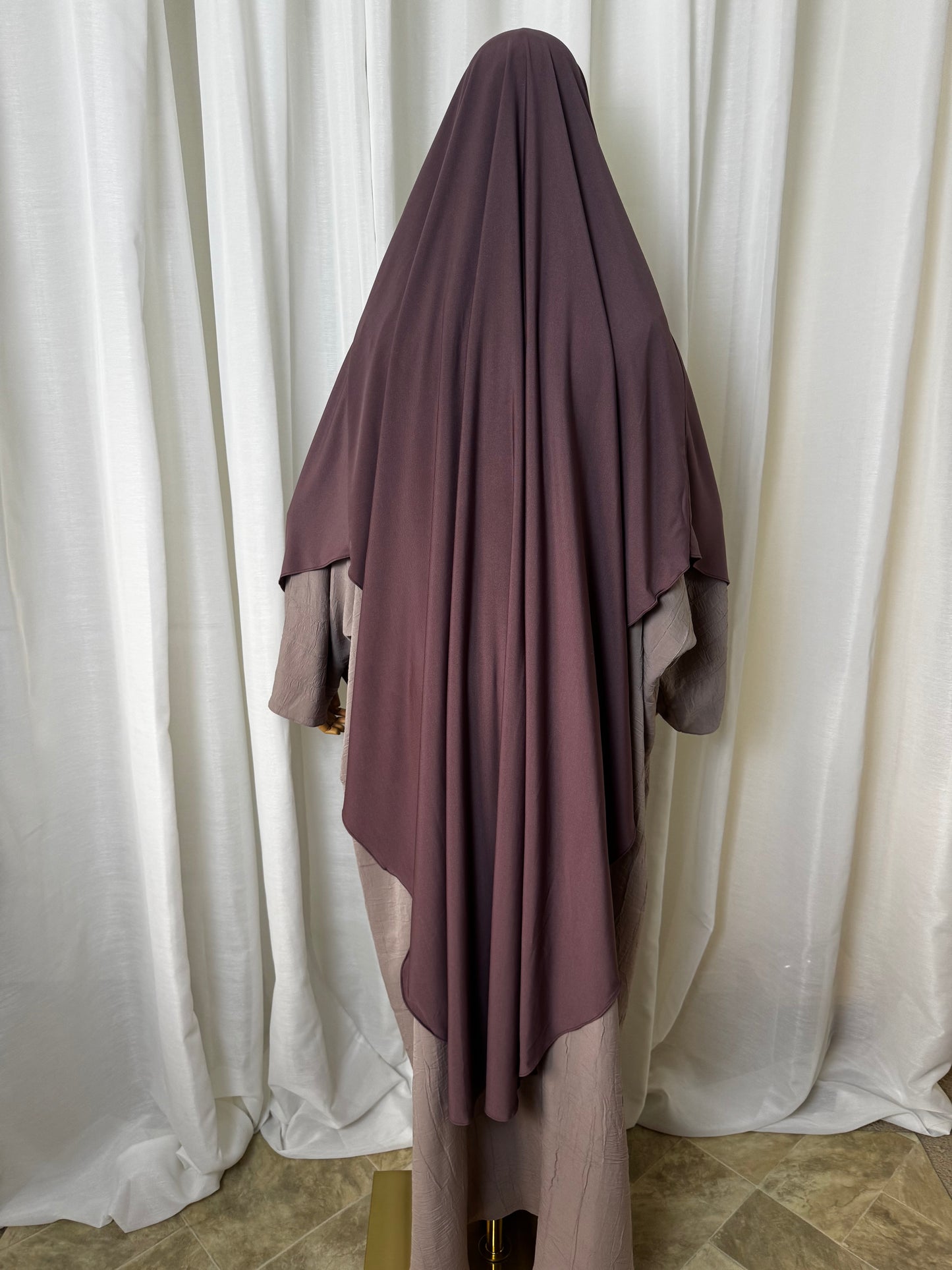 Large Jersey Khimar - Mauve Taupe