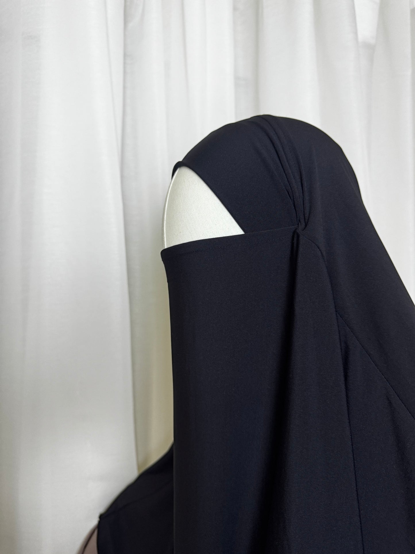Large Jersey Khimar - Black