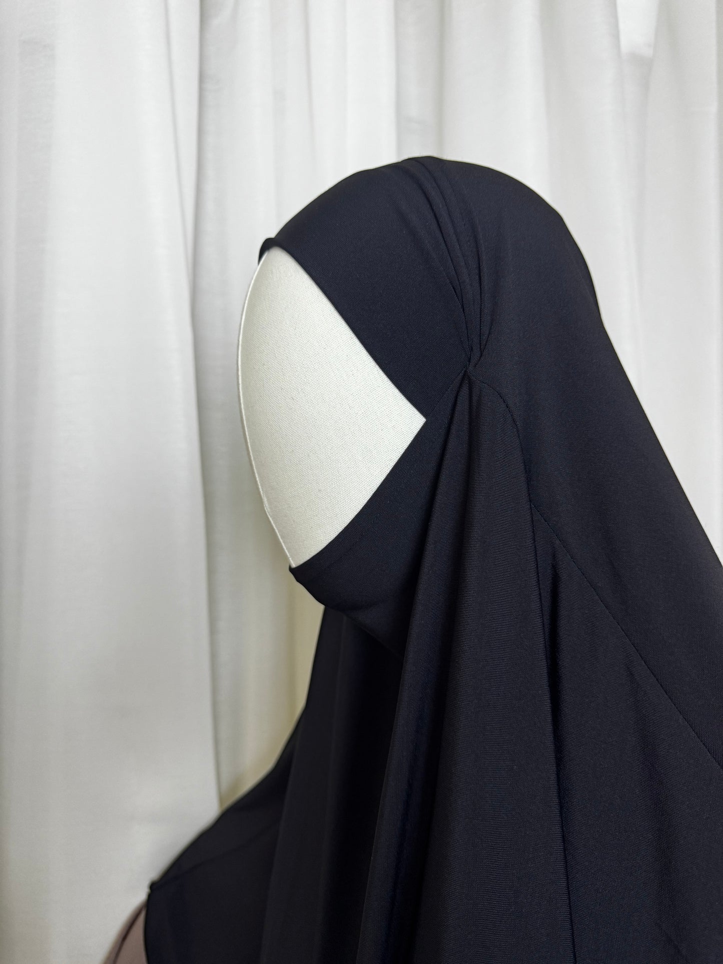 Large Jersey Khimar - Black