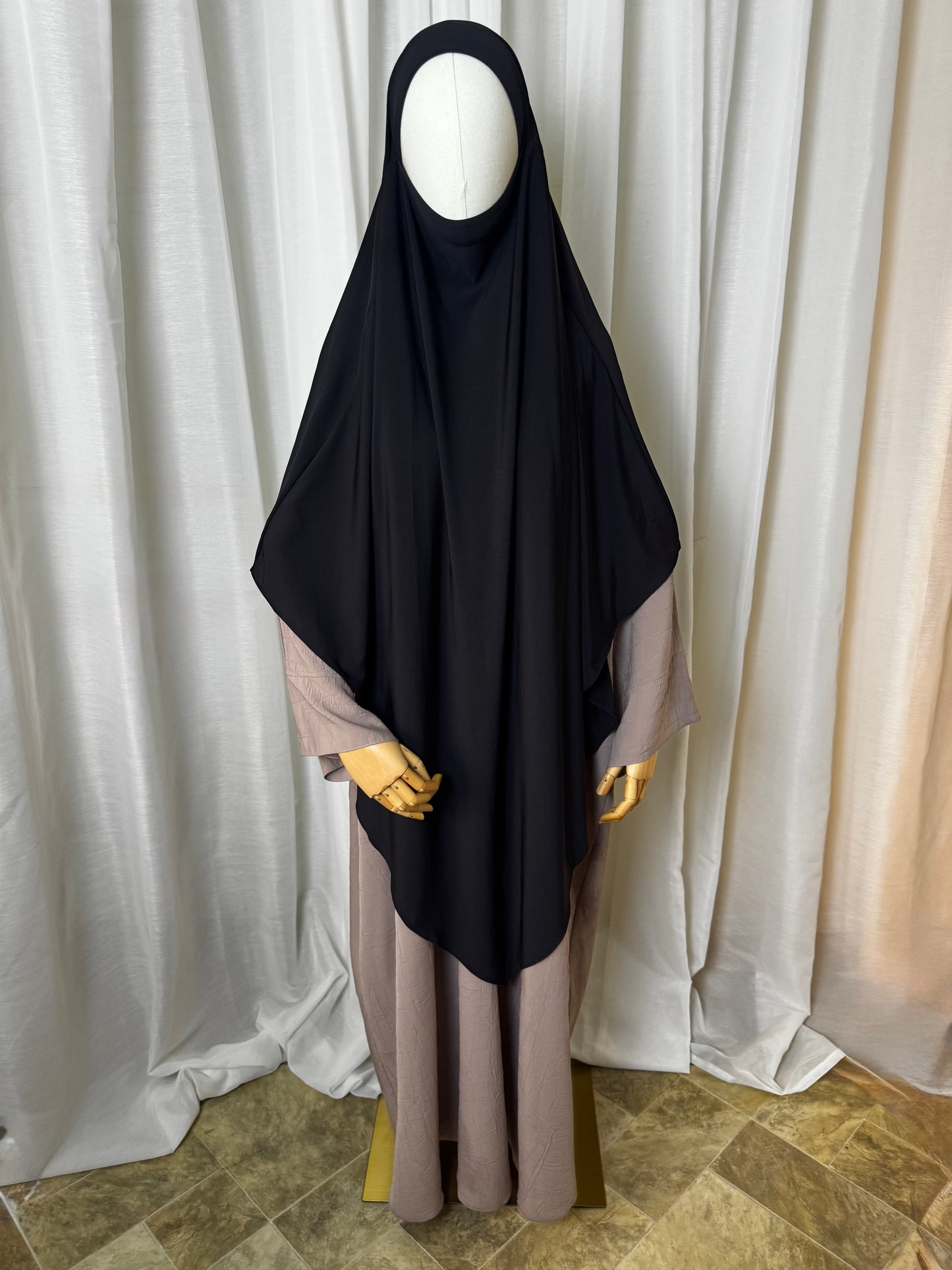 Large Jersey Khimar - Black