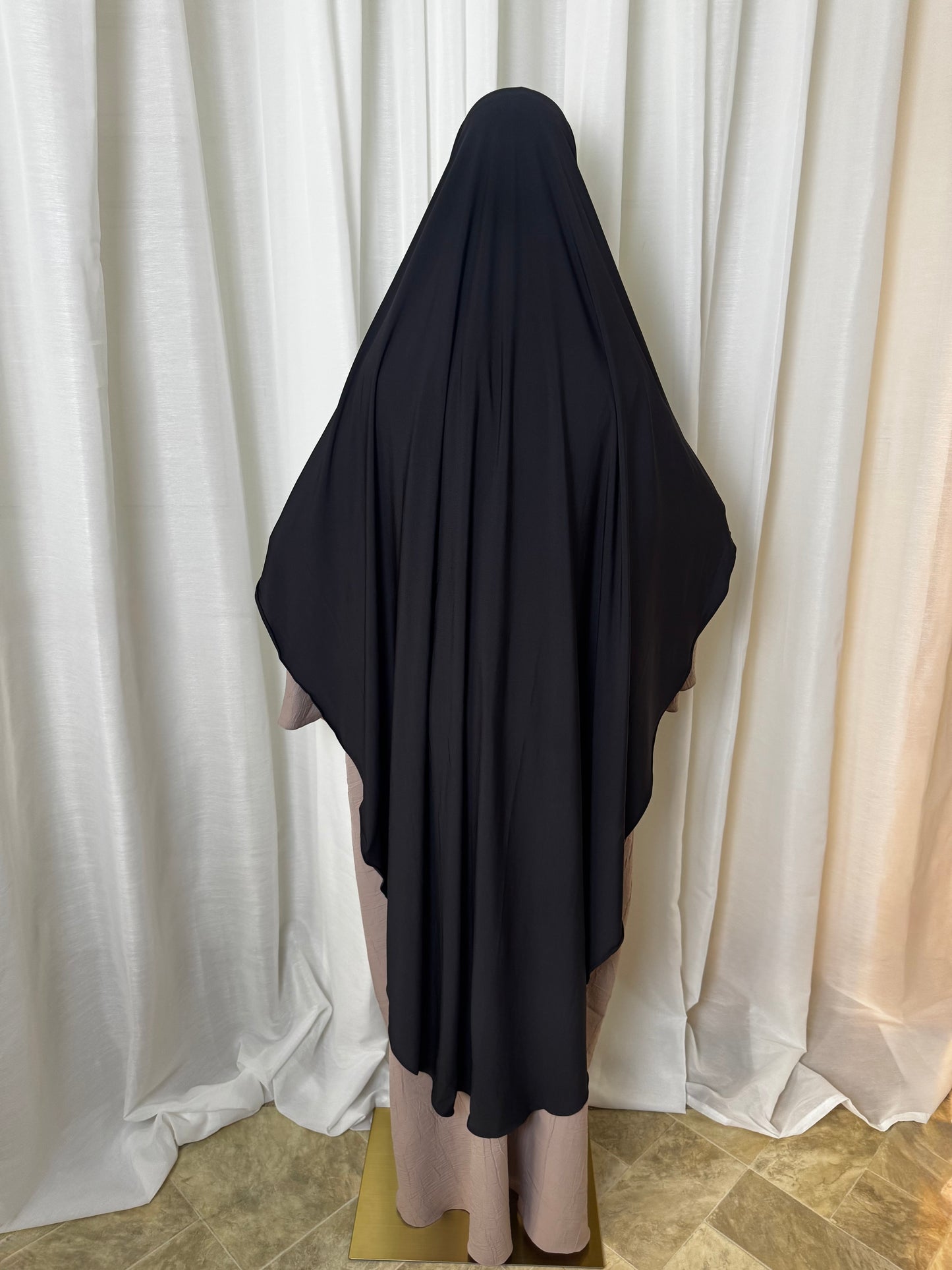 Large Jersey Khimar - Black