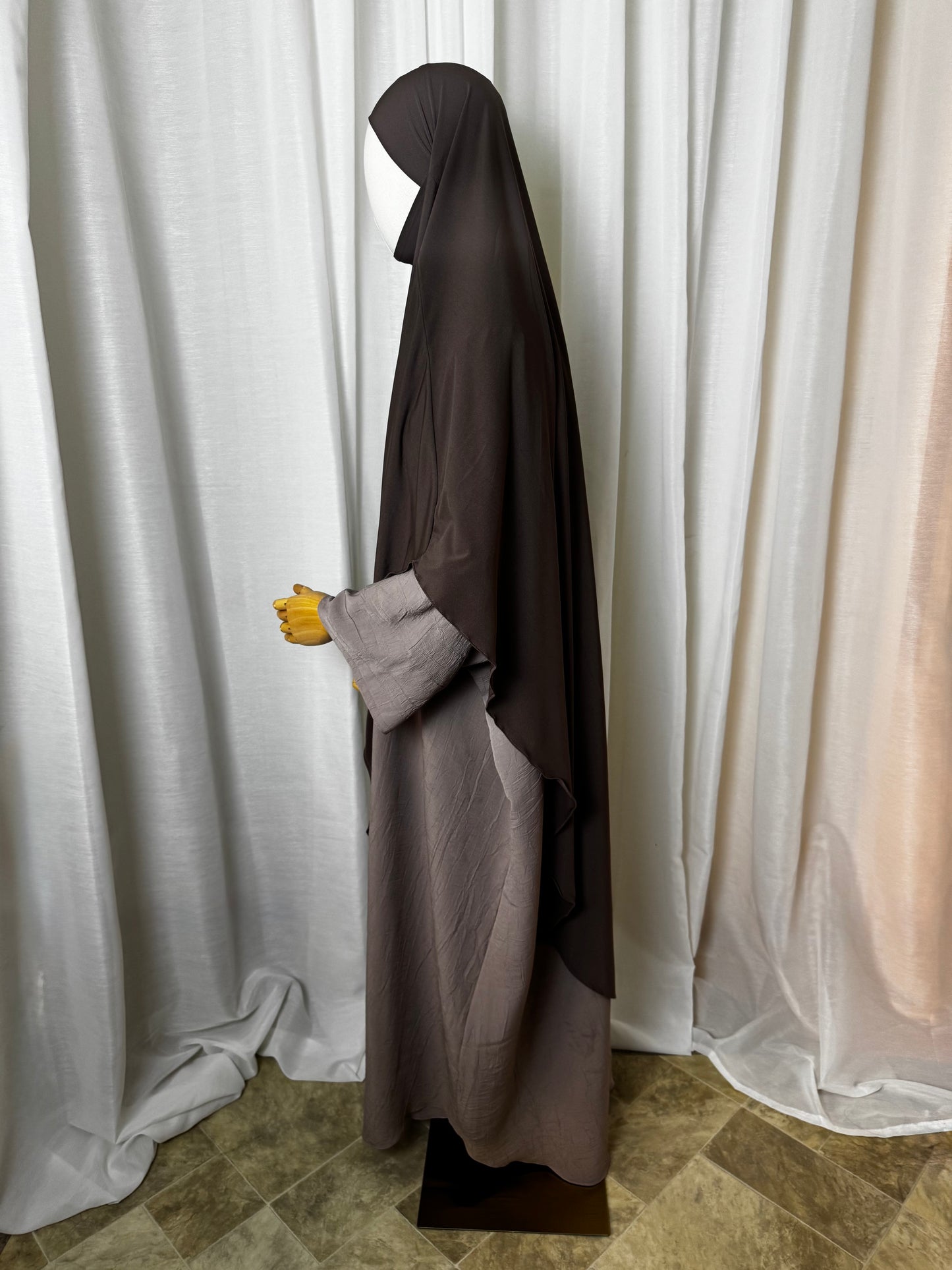 Large Jersey Khimar - Taupe