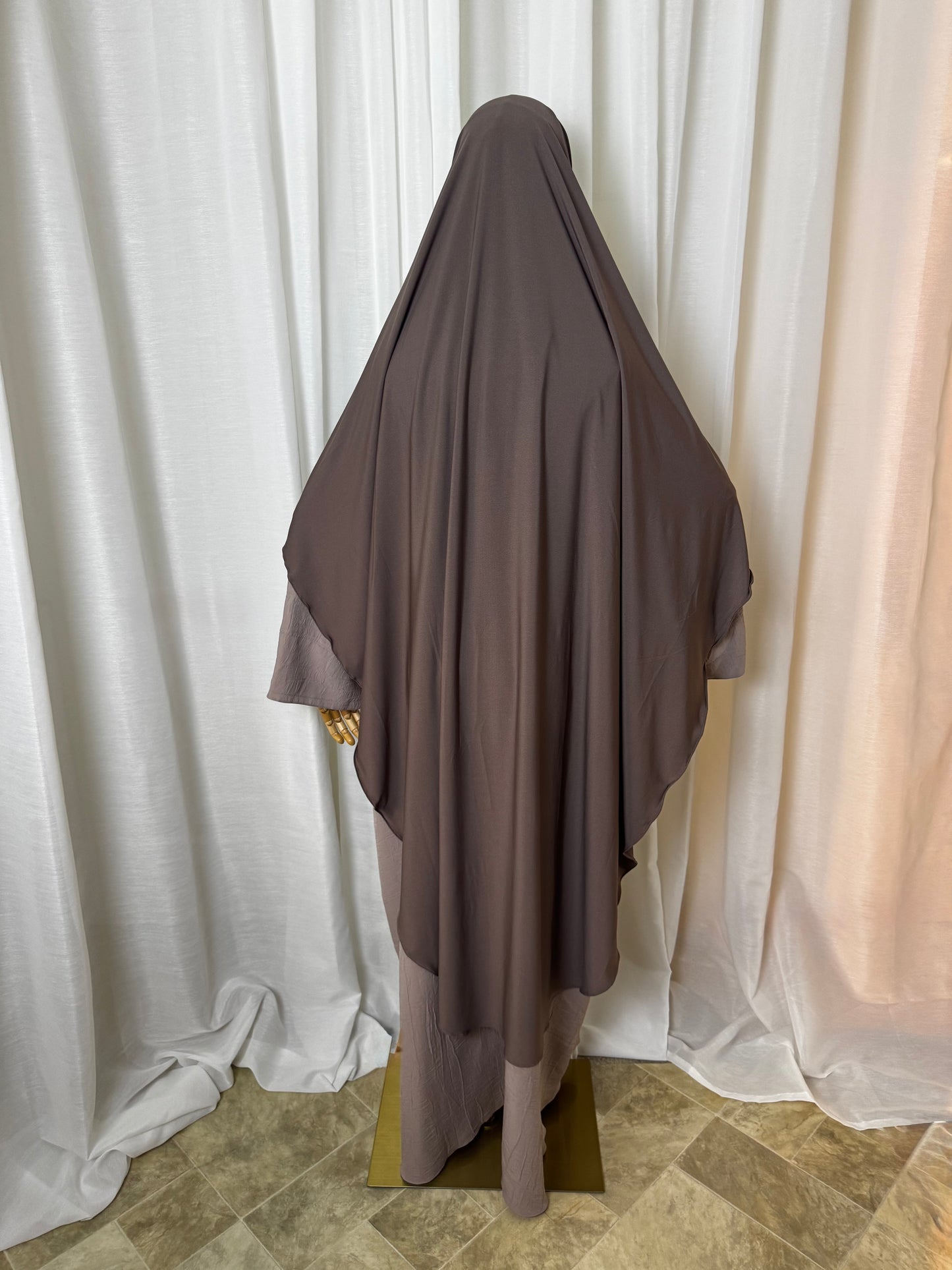 Large Jersey Khimar - Taupe