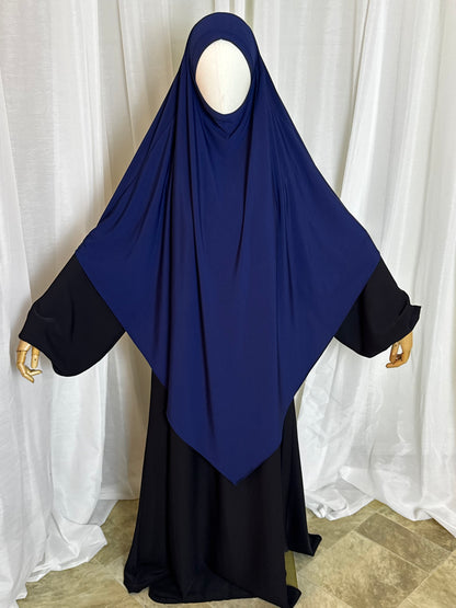 Large Jersey Khimar - Navy Blue
