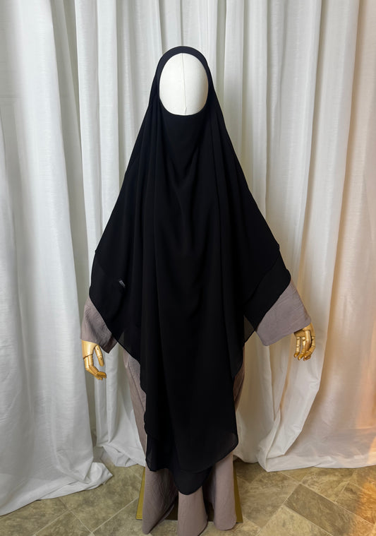 XL Chiffon Khimar - Black