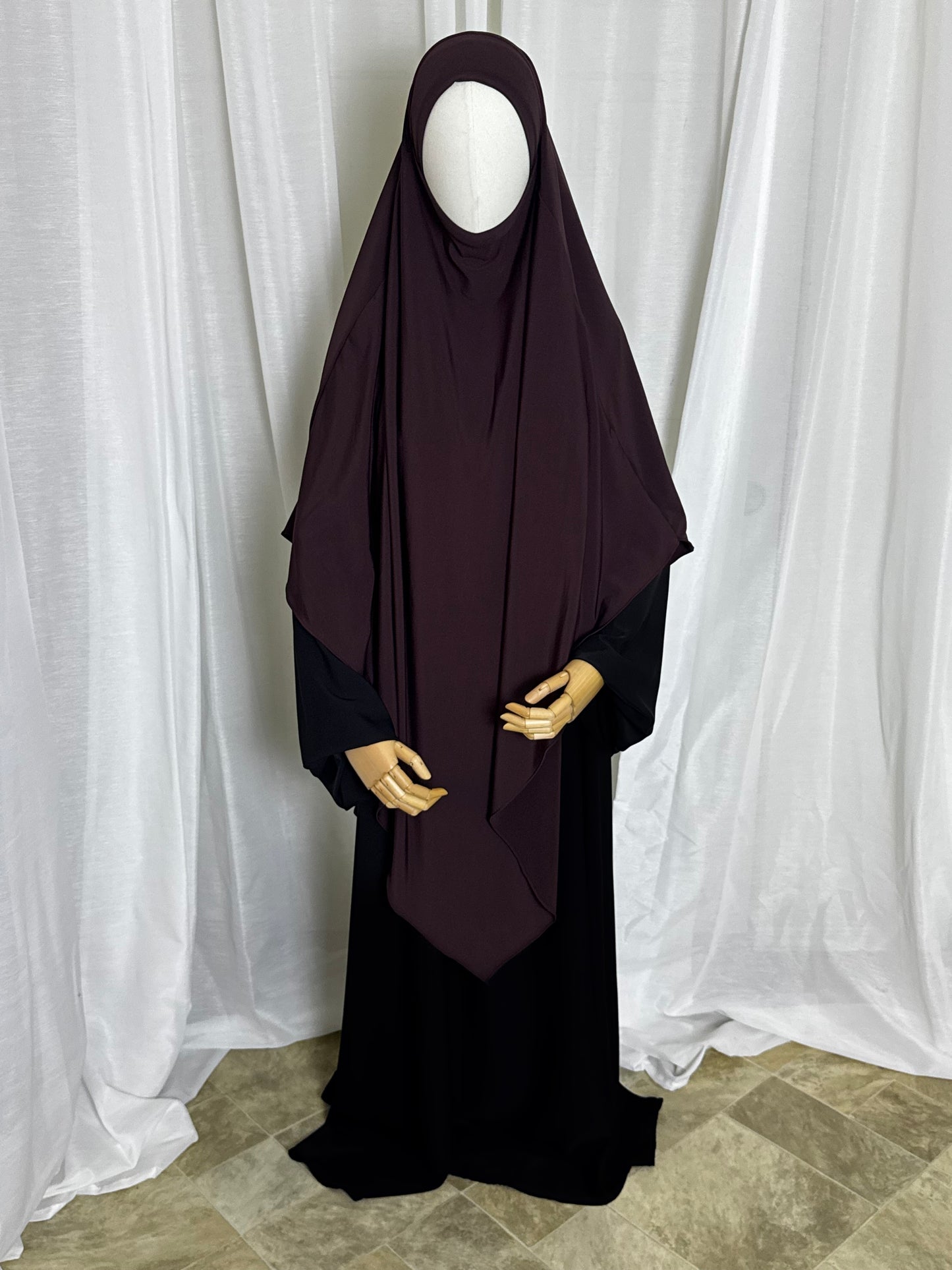 Large Jersey Khimar - Brown