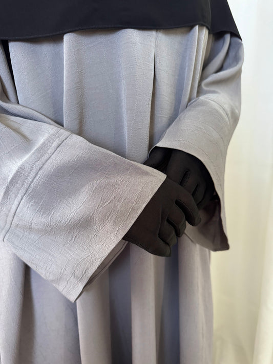 Textured Basic Abaya - Grey