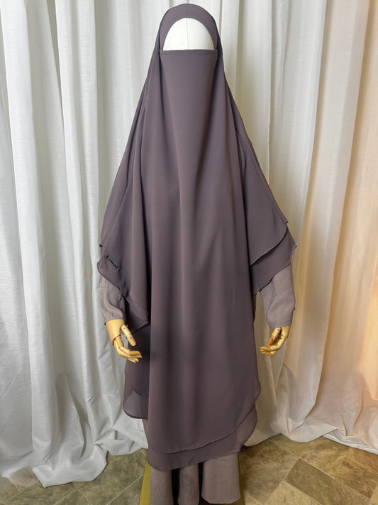 XL Chiffon Khimar - Purple Mauve