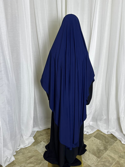 Large Jersey Khimar - Navy Blue