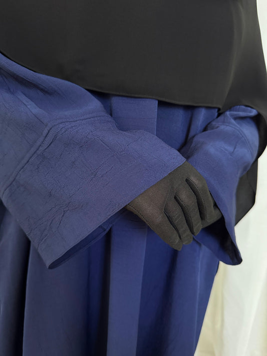 Textured Basic Abaya - Navy