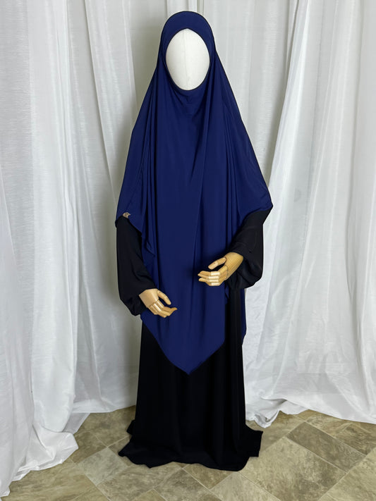 Large Jersey Khimar - Navy Blue