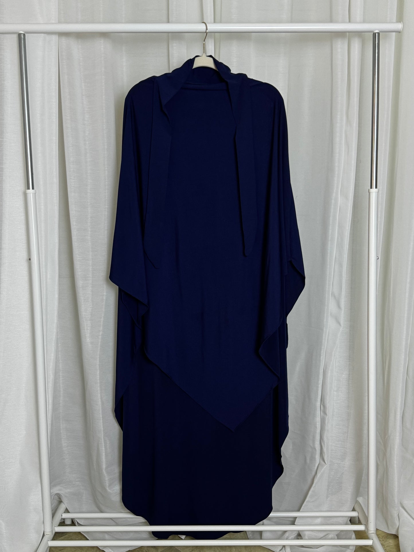Large Jersey Khimar - Navy Blue