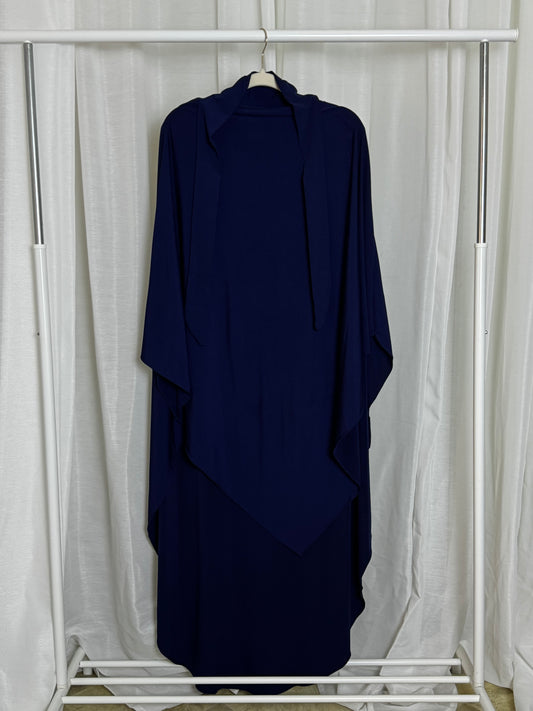 Large Jersey Khimar - Navy Blue