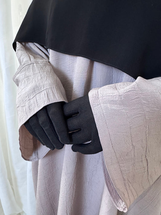 Textured Basic Abaya - Taupe