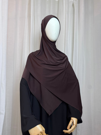 Instant Jersey Wrap Hijab - Dark Brown