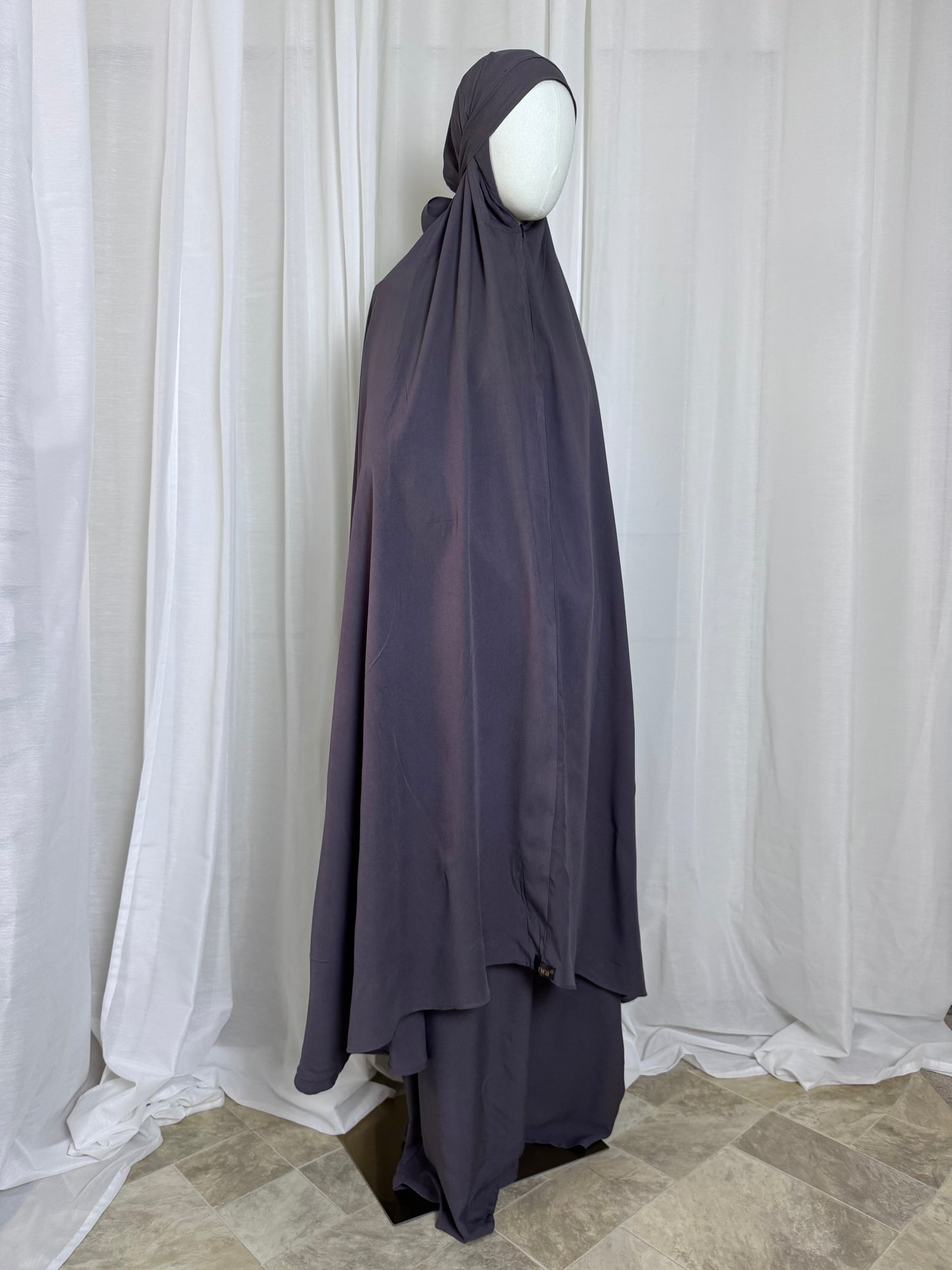 Plain Rayon Prayer Set - Charcoal
