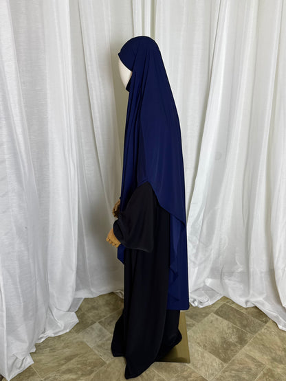 Large Jersey Khimar - Navy Blue