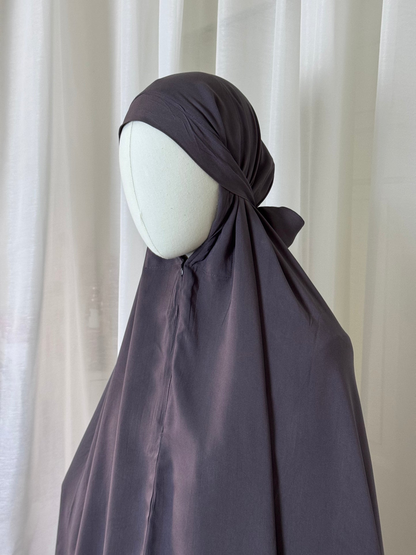 Plain Rayon Prayer Set - Charcoal