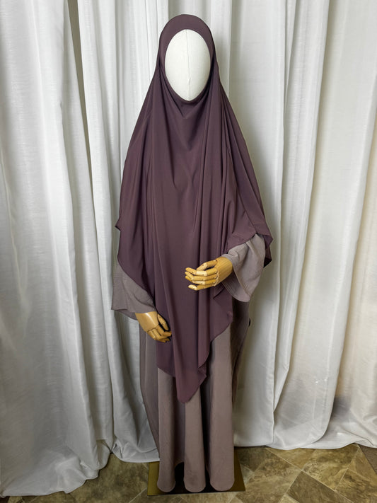 Large Jersey Khimar - Mauve Taupe