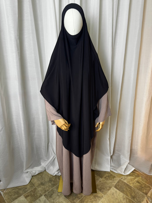 Large Jersey Khimar - Black