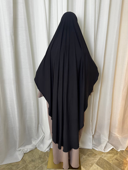 Large Jersey Khimar - Black