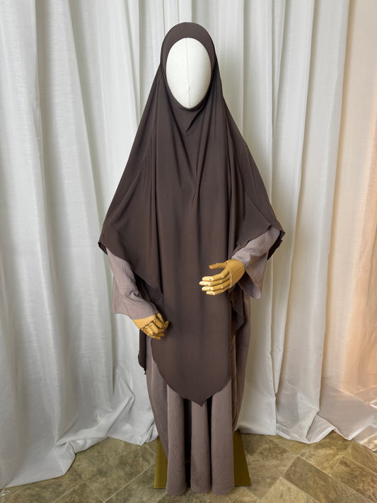 Large Jersey Khimar - Taupe