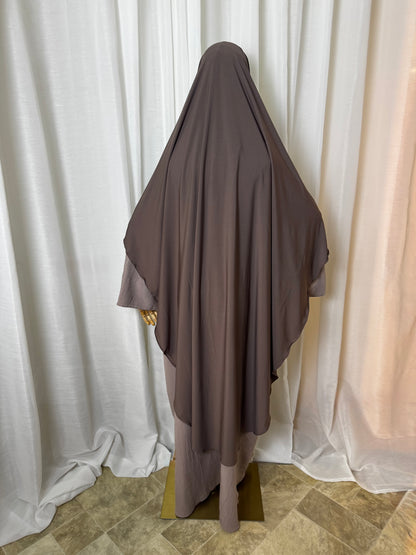 Large Jersey Khimar - Taupe