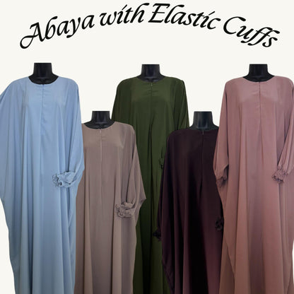 Affordable Abaya with Elastic Cuff Sleeves Loose Modest, Sunnah Dress, Saudi design, Dubai